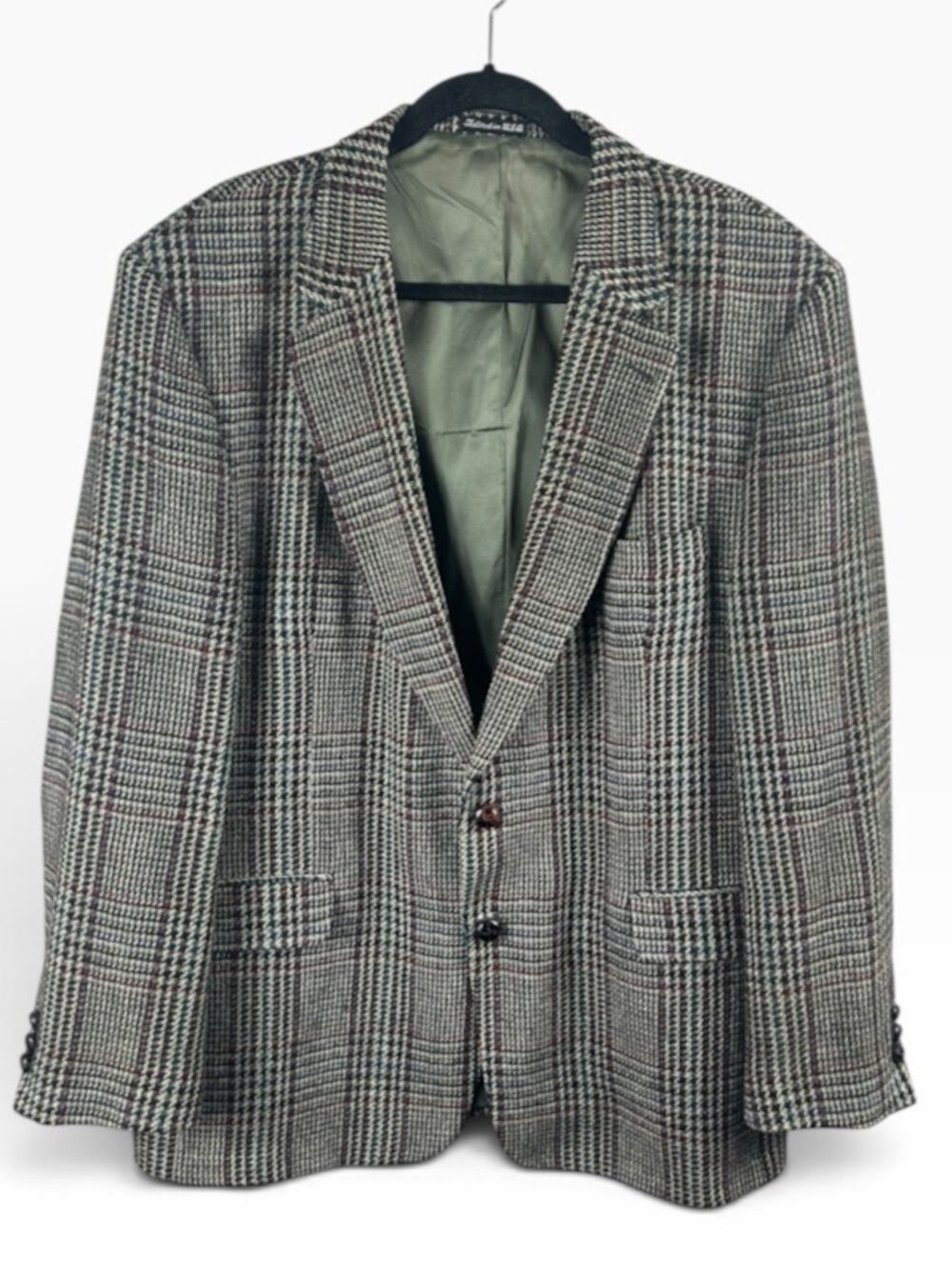 DAKS London New York Vintage 80’s Tweed Plaid Wool Blazer Size 46R